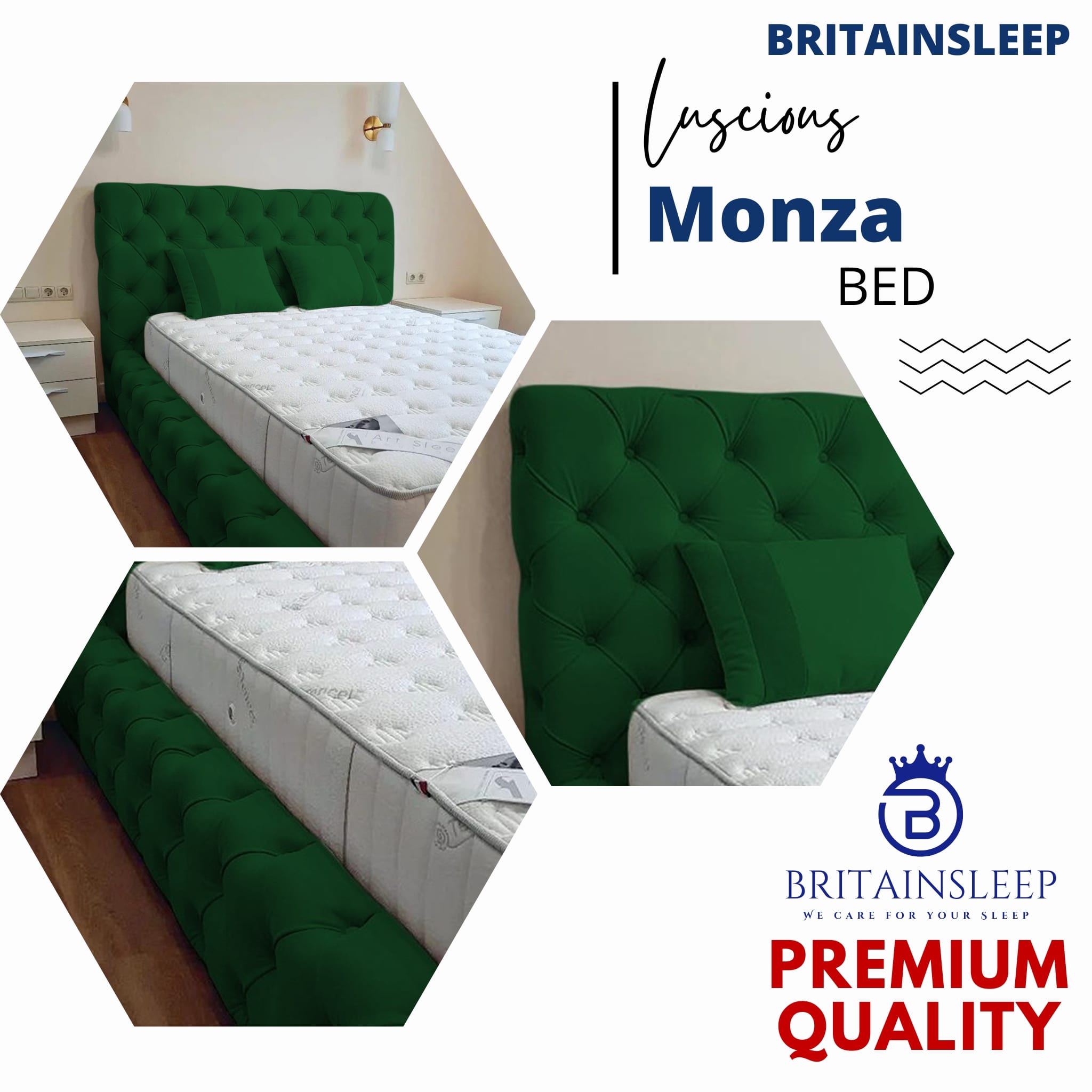 Luxury 50'' Monza Upholstered Ottoman Storage Bed Frame | Double | Single | Small Double | KingSize | Super King Size Bed Britainsleep