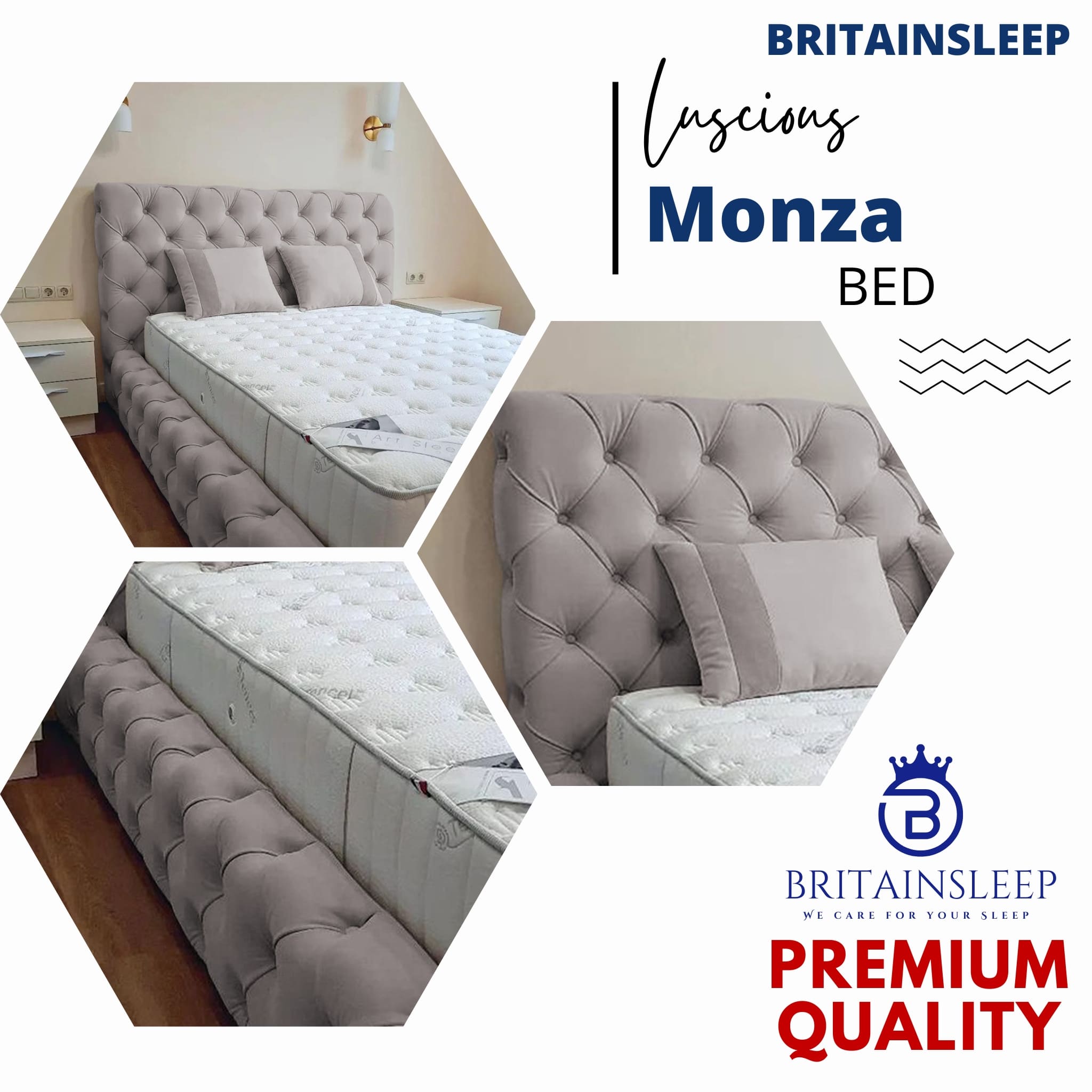 Luxury 50'' Monza Windermere Bespoke Ottoman Upholstered Storage Bed - View 19 | Britain Sleep