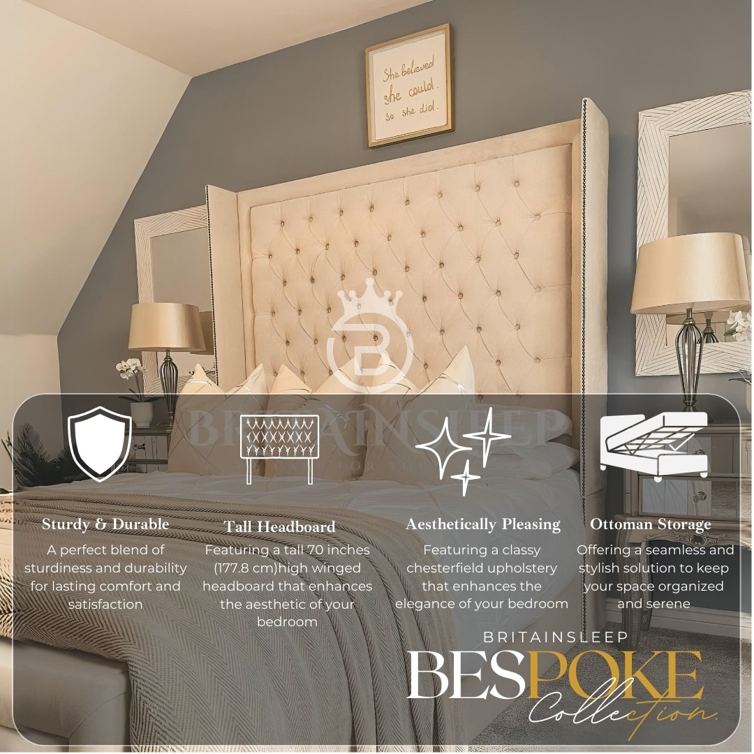 60” Luxury Ambassador Upholstered Bed Britainsleep