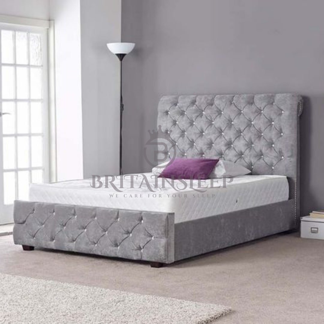 Ainsley Upholstered Sleigh Bed Britainsleep