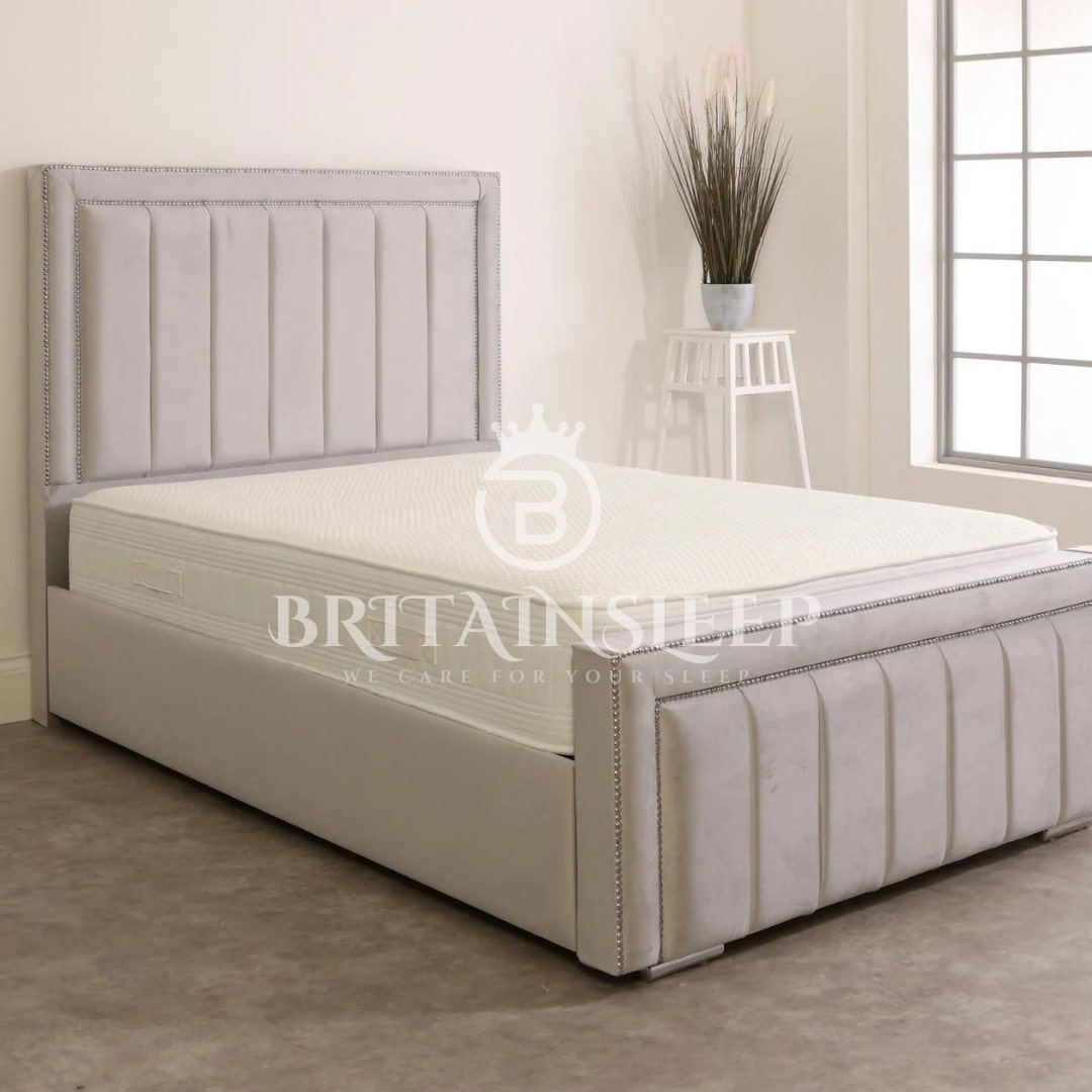 Britainsleep Alton Upholstered Ottoman Storage Bed Frame | Double | Single | Small Double | KingSize | Super King Size Bed Britainsleep