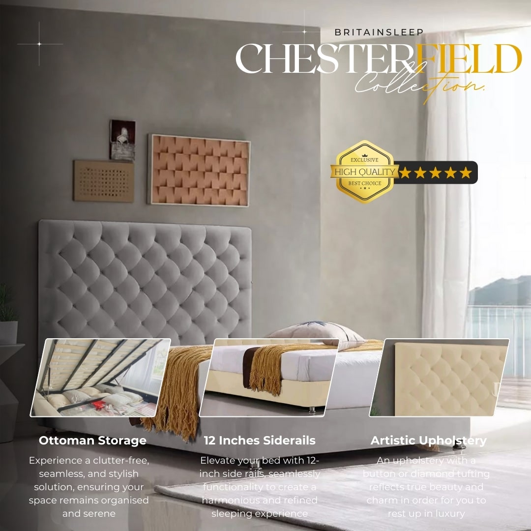 Boston Upholstered Ottoman Storage Bed Frame Britainsleep