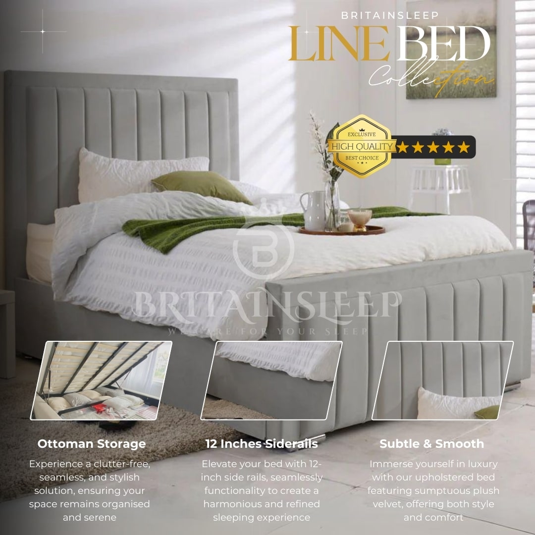 Elicia Line Ottoman Upholstered Storage Bed Britainsleep