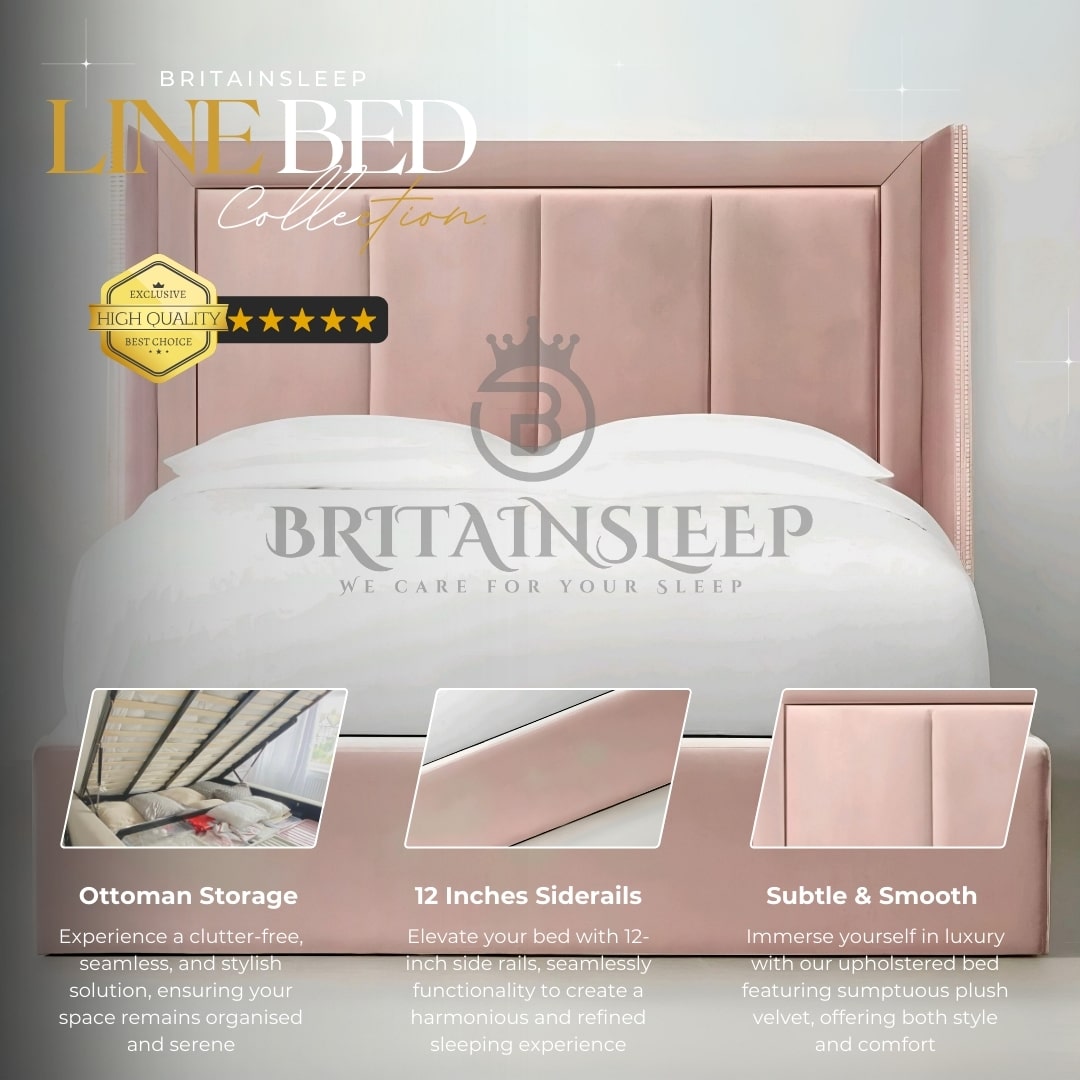 Leon Winged Upholstered Bed Frame Britainsleep