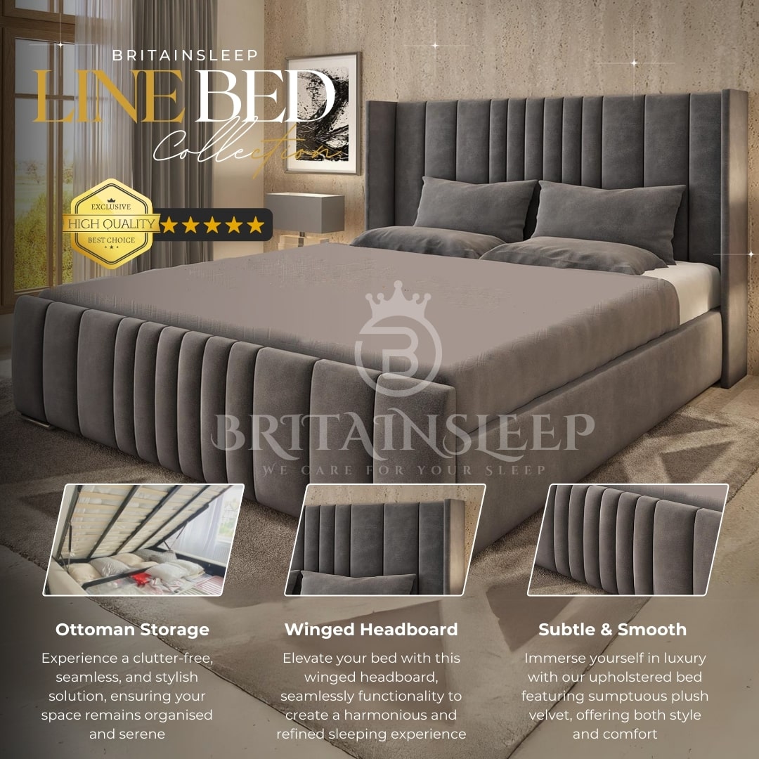 Snooper Winged Upholstered Bed Frame Britainsleep