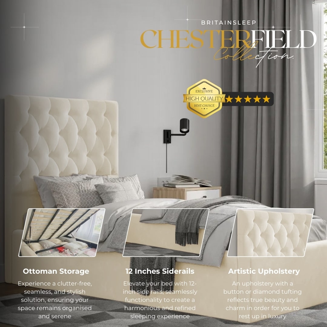 Ramona 50'' Upholstered Ottoman Storage Bed Britainsleep