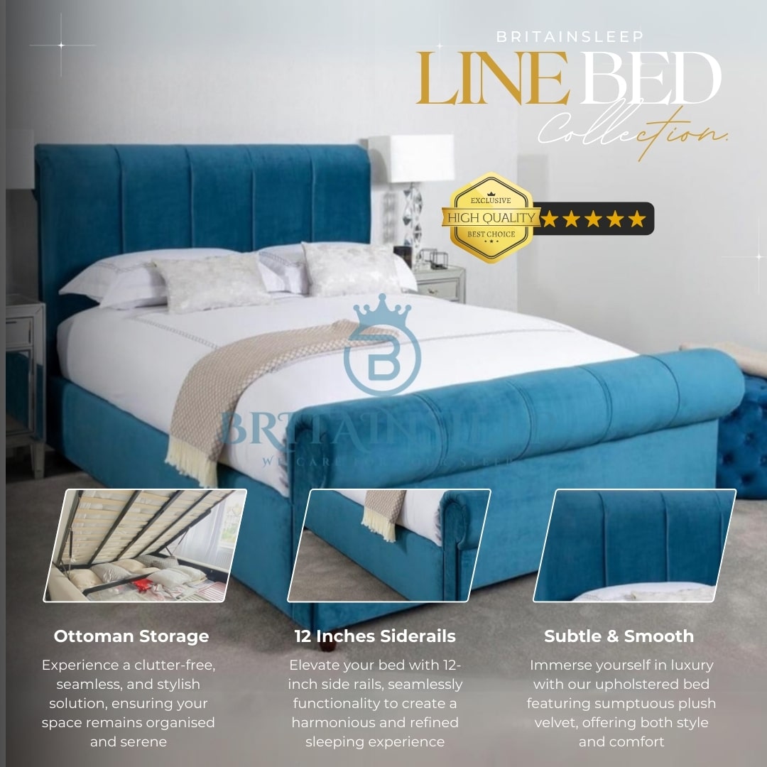 Lino Sleigh Upholstered Bed Frame Britainsleep