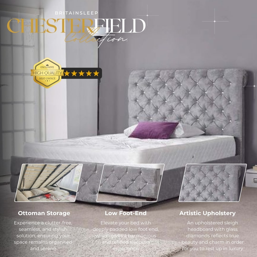 Ainsley Upholstered Sleigh Bed Britainsleep