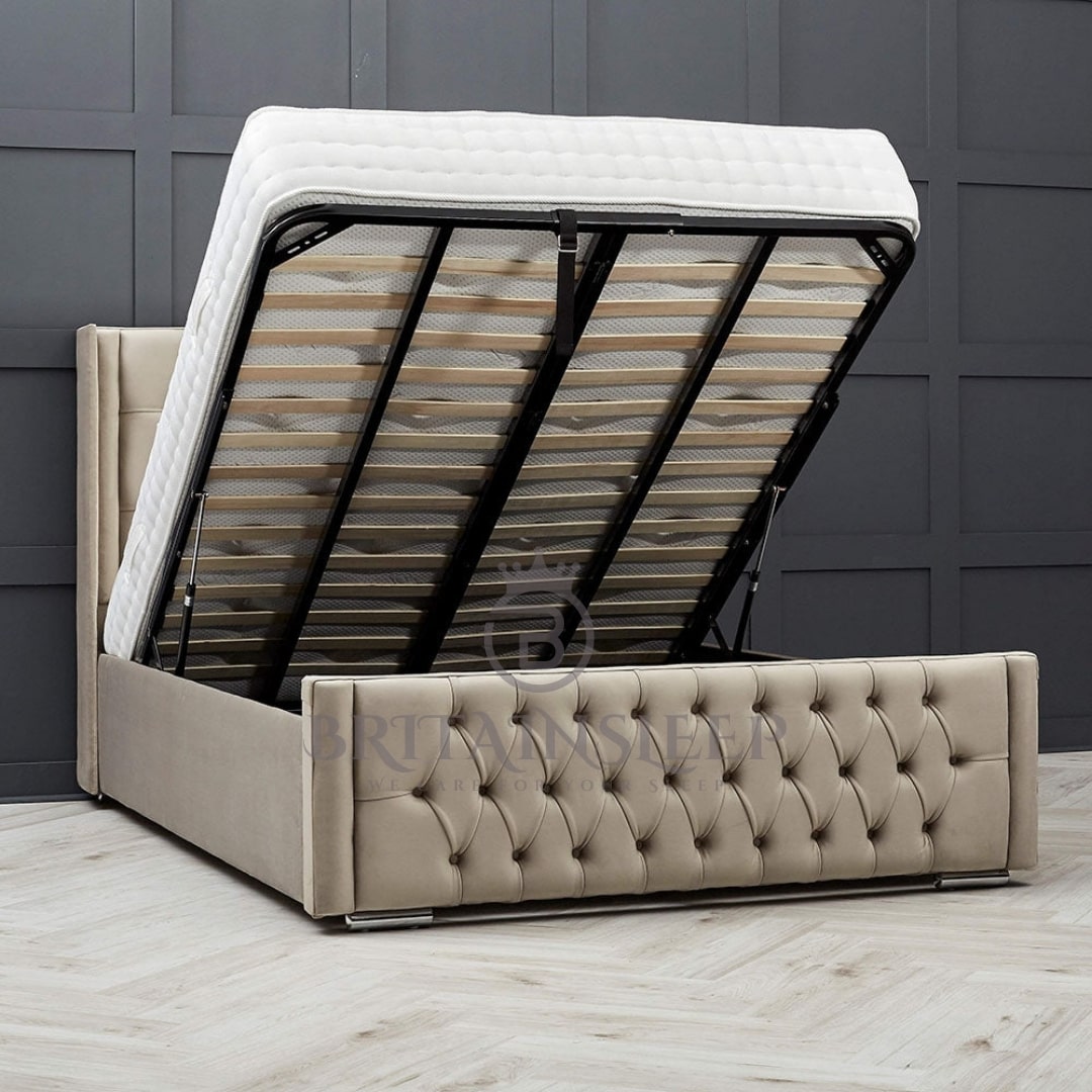 Blum Upholstered Bed Frame Britainsleep
