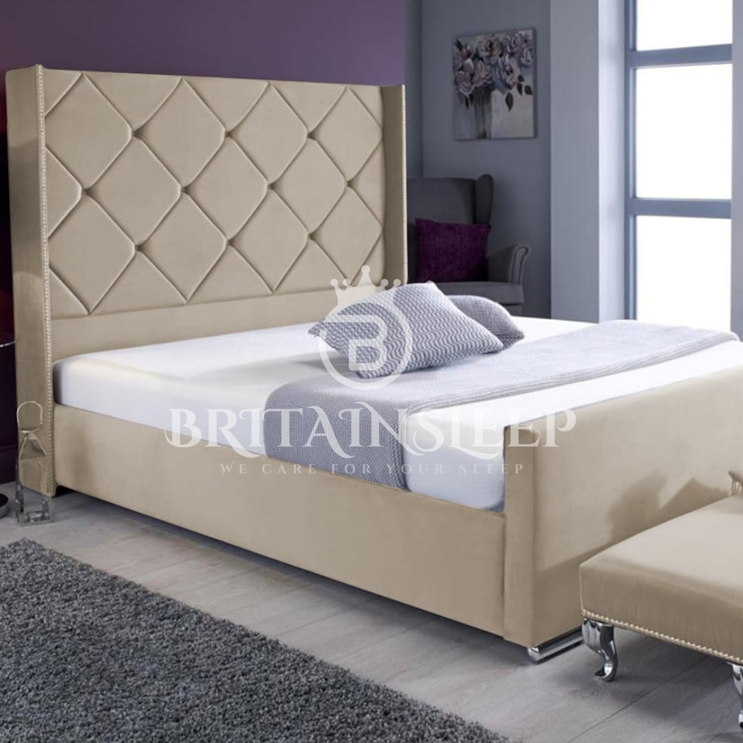 Chelse Upholstered Bed Frame with Ottoman Storage Options Britainsleep