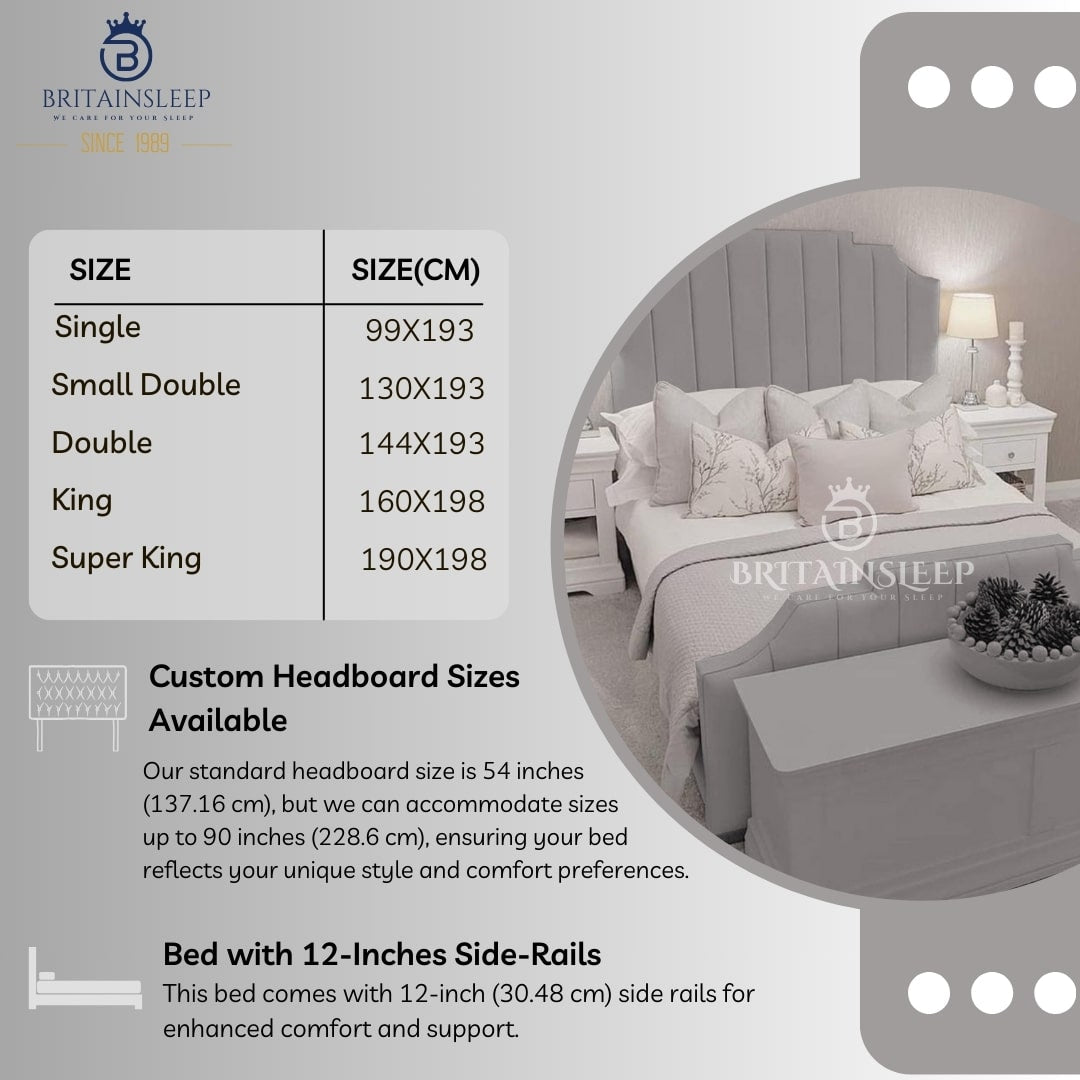 Crown Sleep Ottoman Upholstered Bed Britainsleep