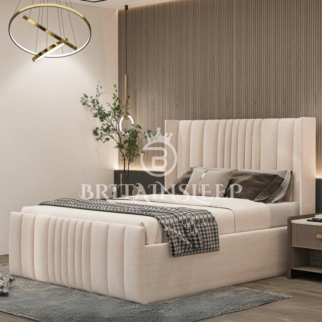 Britainsleep Denzel Upholstered Ottoman Storage Bed Frame | Double | Single | Small Double | KingSize | Super King Size Bed Britainsleep