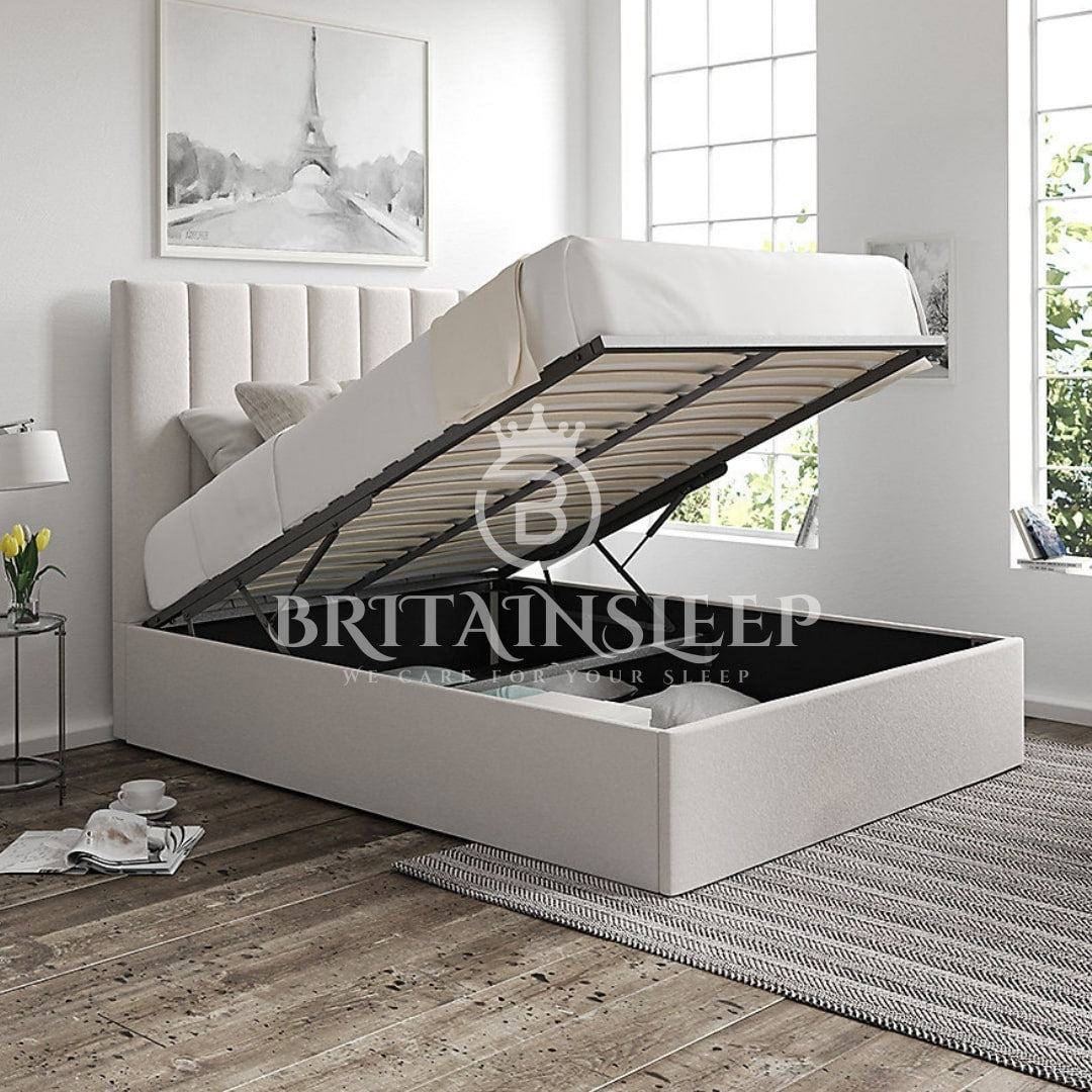 Britainsleep Eton  Upholstered Ottoman Storage Bed Frame | Double | Single | Small Double | KingSize | Super King Size Bed Britainsleep