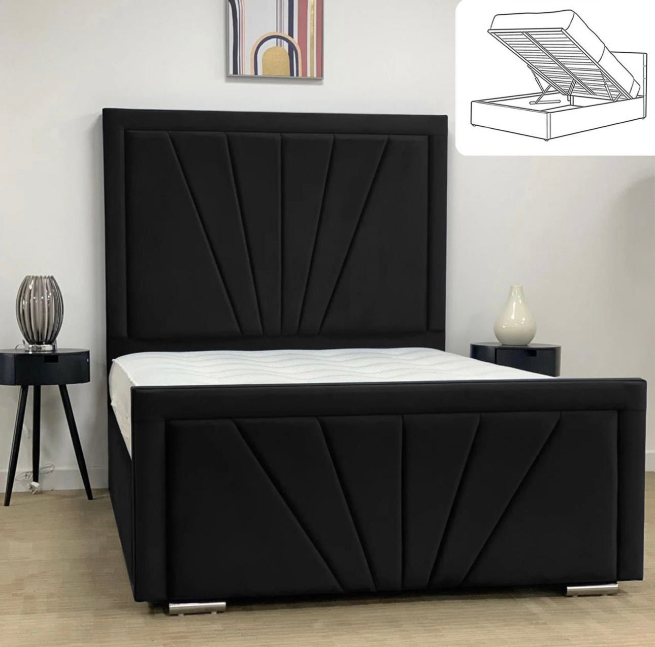 Britainsleep Bolster Upholstered Ottoman Storage Bed Frame | Double | Single | Small Double | KingSize | Super King Size Bed Britainsleep