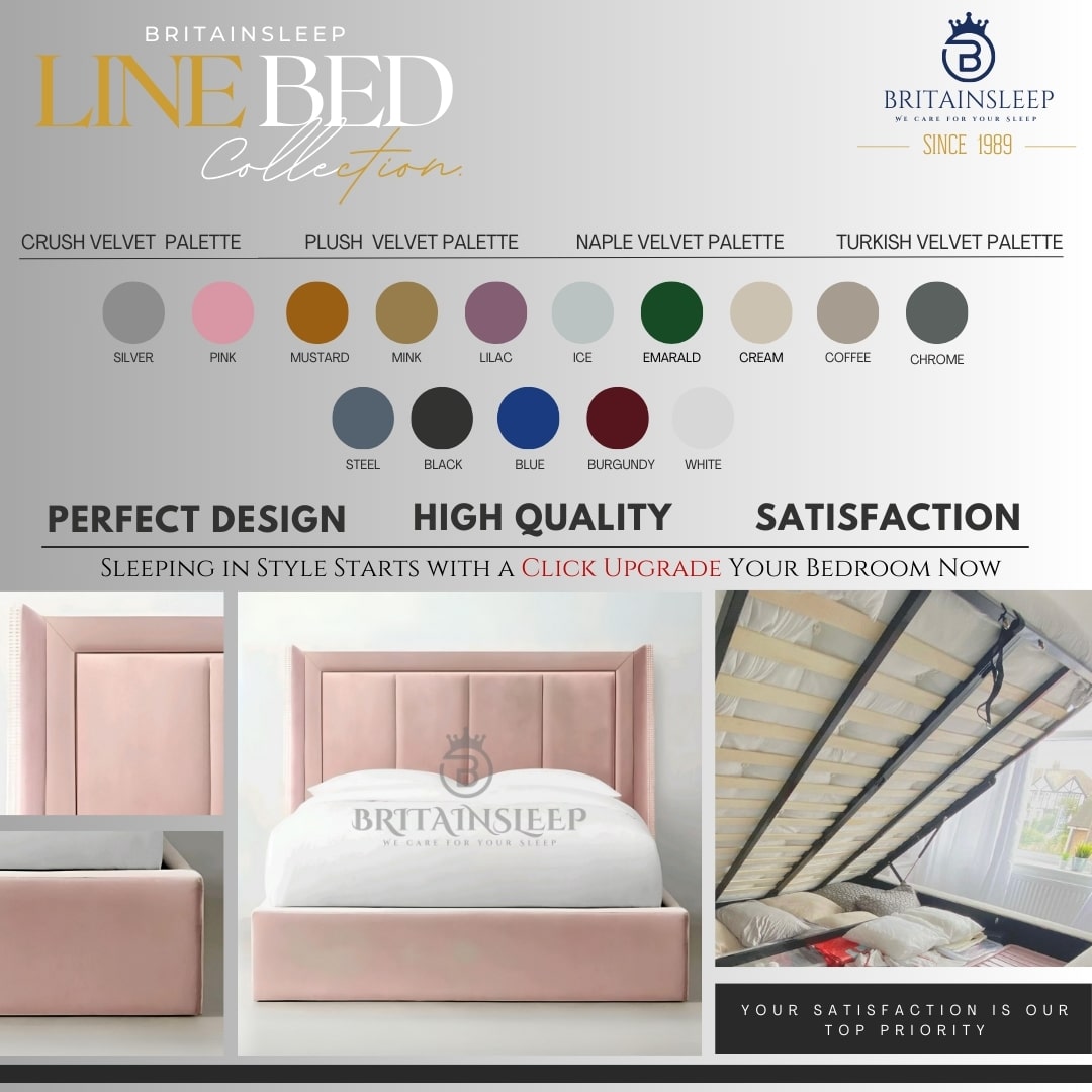 Leon Winged Upholstered Bed Frame Britainsleep