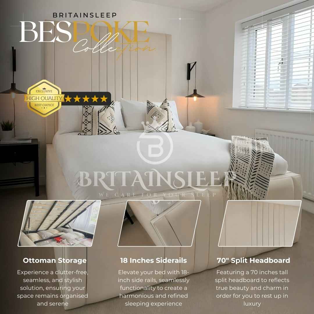 18” Sides Lorenzo Upholstered Bed Britainsleep
