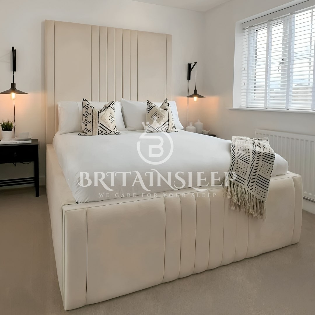 18” Sides Lorenzo Upholstered Bed Britainsleep