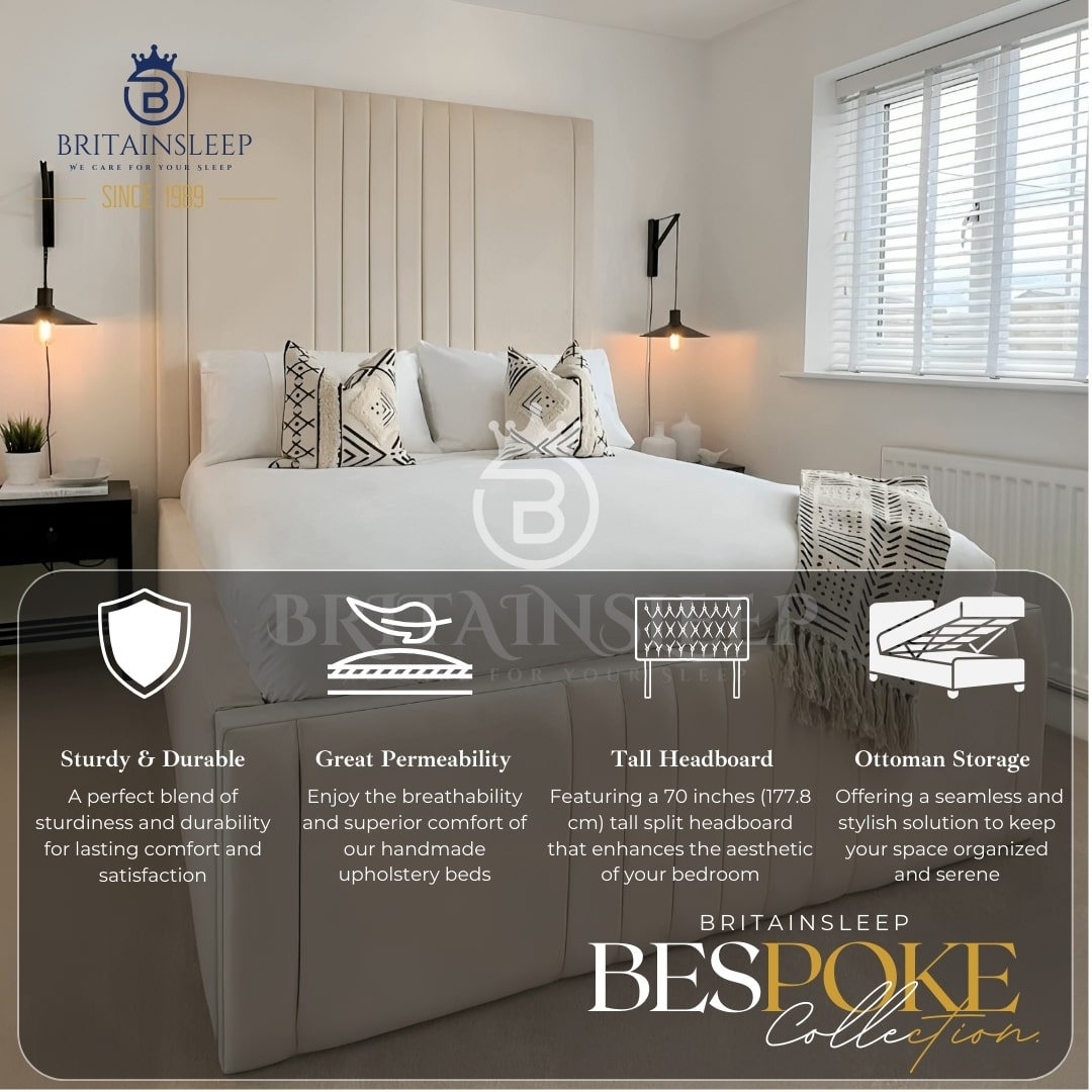 18” Sides Lorenzo Upholstered Bed Britainsleep