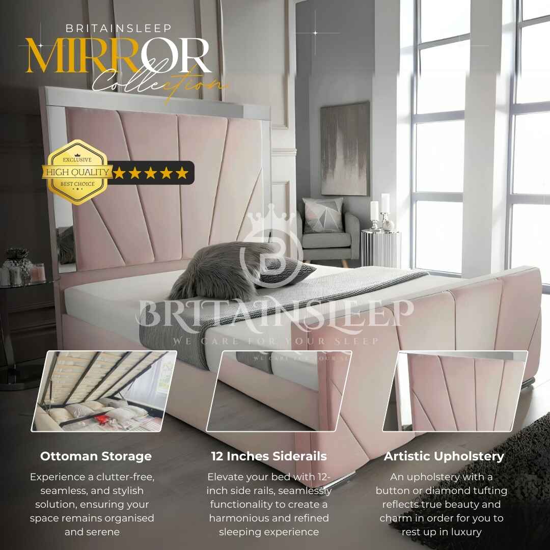 Britainsleep Luxe Elegance Upholstered Ottoman Storage Bed Frame | Double | Single | Small Double | KingSize | Super King Size Bed Britainsleep