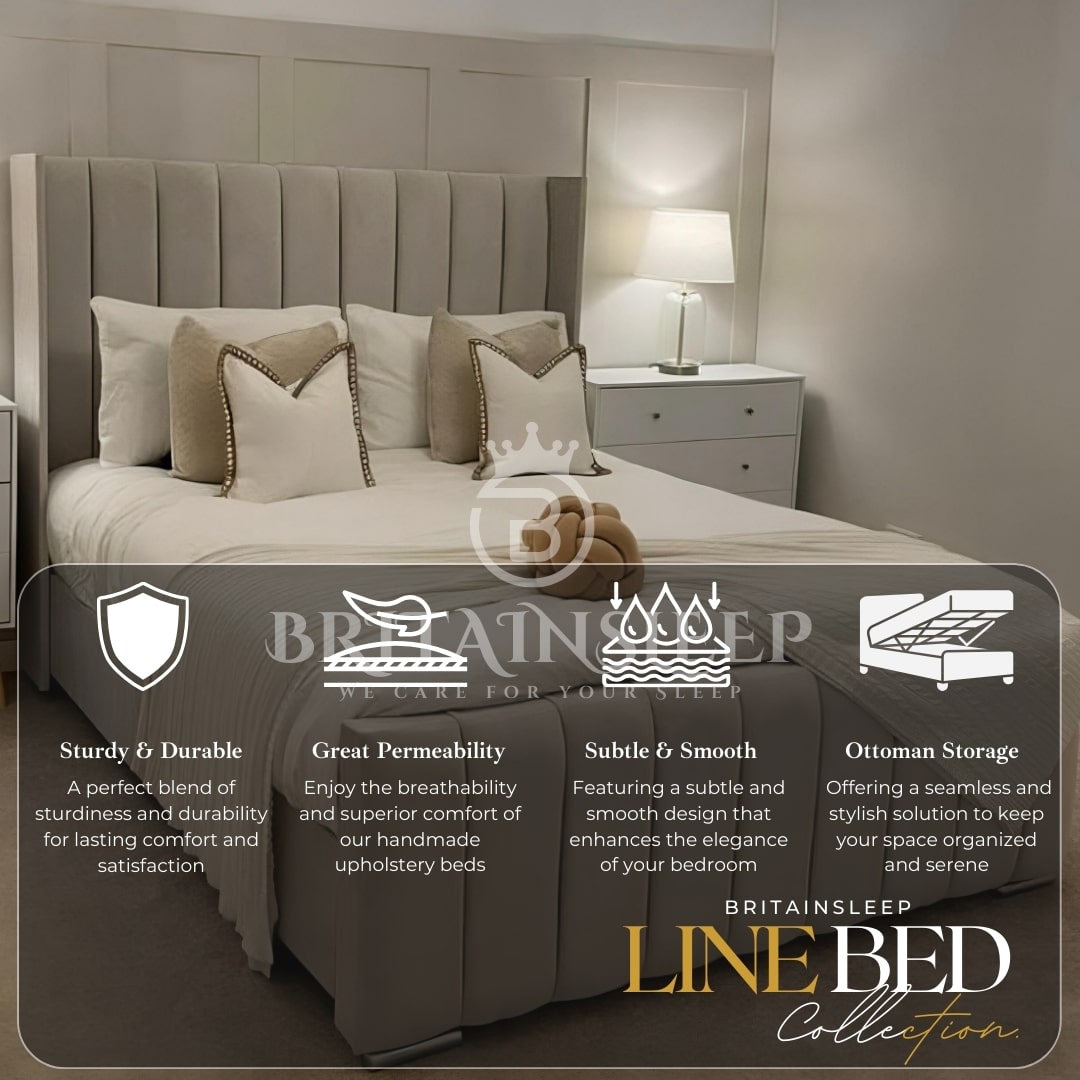 The Milan Wingback Upholstered Ottoman Bed Frame Britainsleep