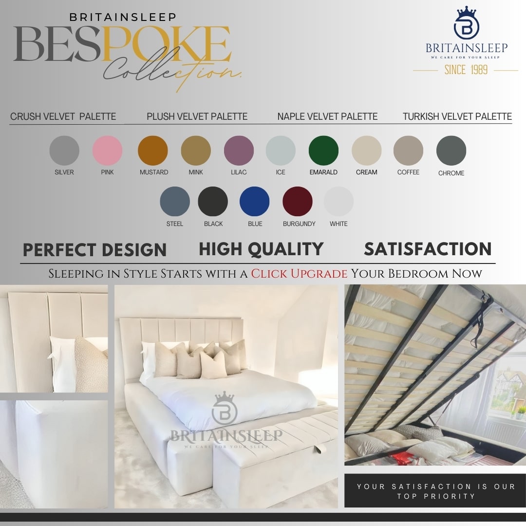 The Regal Lino Upholstered Bed Frame with Ottoman Storage Britainsleep
