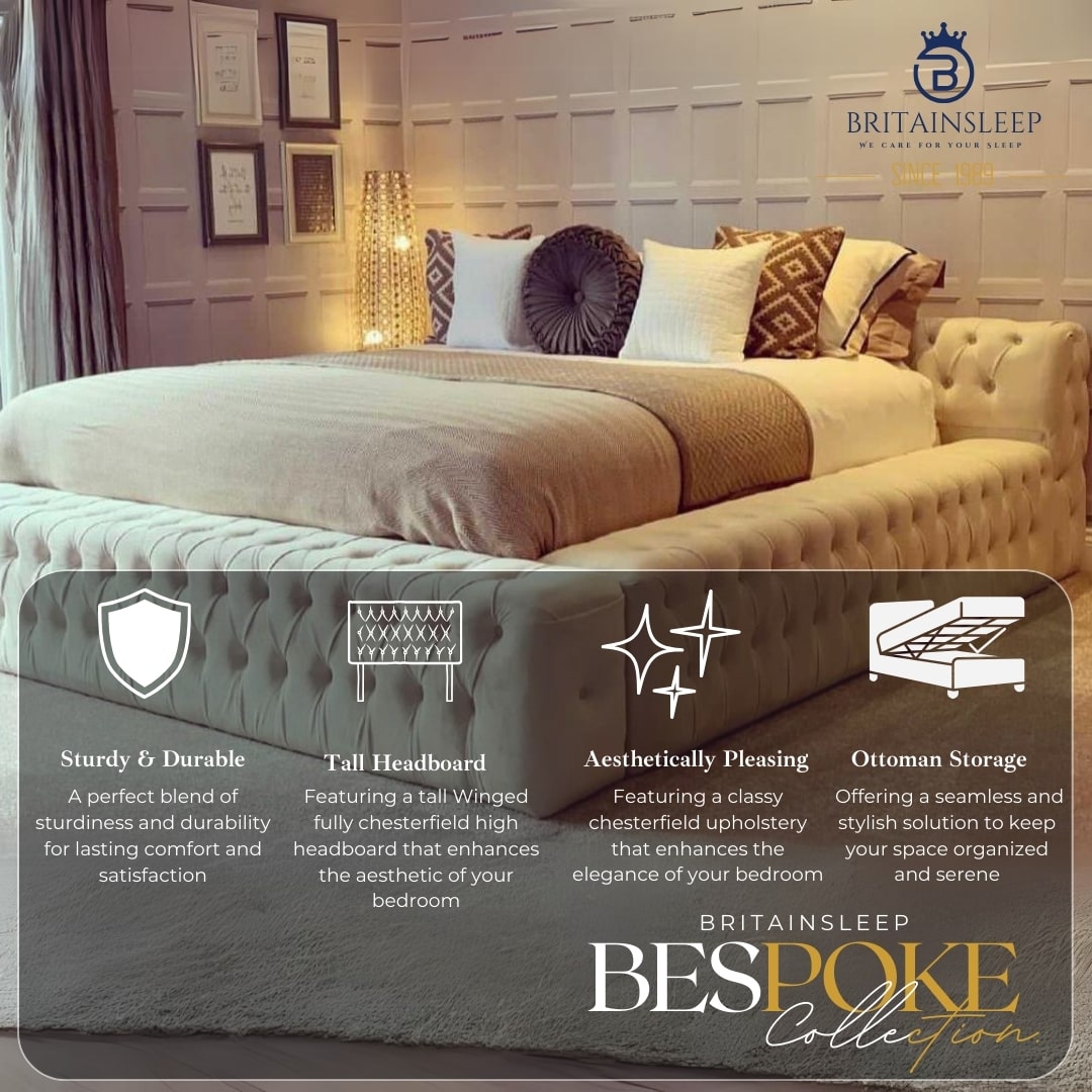 30'' Headboard Whittier Luxury Upholstered Bed Britainsleep