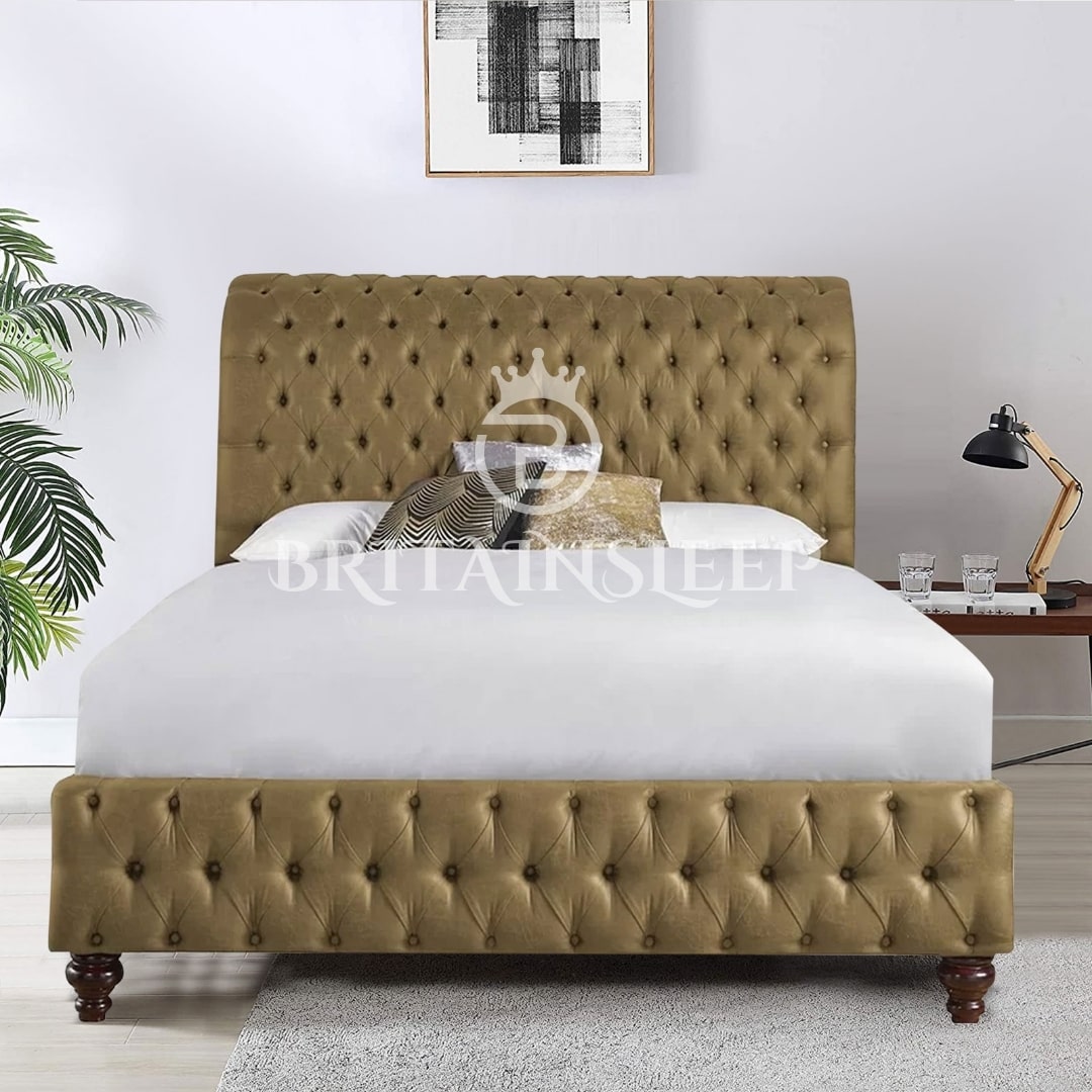 Britainsleep Sleigh Upholstered Ottoman Storage Bed Frame | Double | Single | Small Double | KingSize | Super King Size Bed Britainsleep