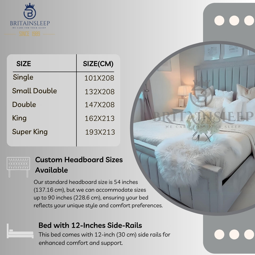 Princess Upholstered Storage Option Bed Frame Britainsleep